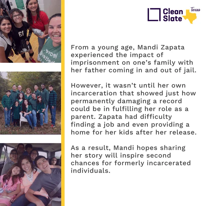 From a young age, Mandi Zapata experienced the impact of imprisonment on one’s family with her father coming in and out of jail.

However, it wasn’t until her own incarceration that showed just how permanently damaging a record could be in fulfilling her role as a parent. Zapata had difficulty finding a job and even providing a home for her kids after her release. 

As a result, Mandi hopes sharing her story will inspire second chances for formerly incarcerated individuals.  