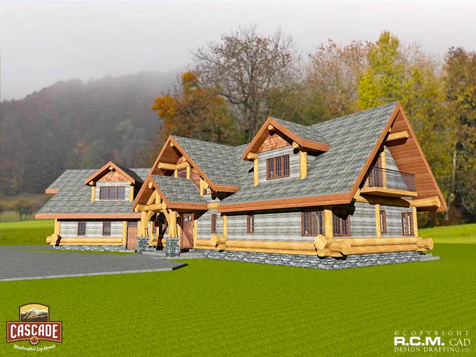 Our Floorplan of the week is the stunning 4904 Owl Creek! 
1st Floor – 2484 Sq.Ft. (250 SQ.M.) – Large garage, dining area, kitchen, pantry, laundry room, foyer, sitting room, mater bedroom with master bathroom.
2nd Floor  – 2208 Sq.Ft. (205 SQ.M.) – 3 bedrooms, all with bathrooms, den, loft open to the sitting room, guest bedroom with bathroom, and baby room.
Learn more: https://www.cascadehandcrafted.com/log-homes/4904-owl-creek/
Design: RCM Cad Design 
#loghomefloorplans #loghomedesign #loghomecad #loghomerenders #customdesignloghome #customlogcabin #logcabinstyle #logcabindesign