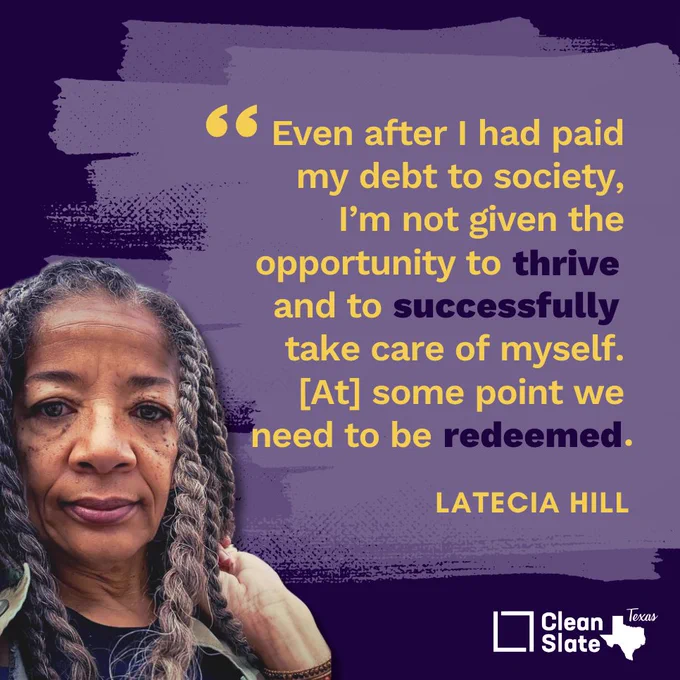 "Even after I had paid my debt to society, I’m not given the opportunity to thrive and to successfully take care of myself. [At] some point, we need to be redeemed."   