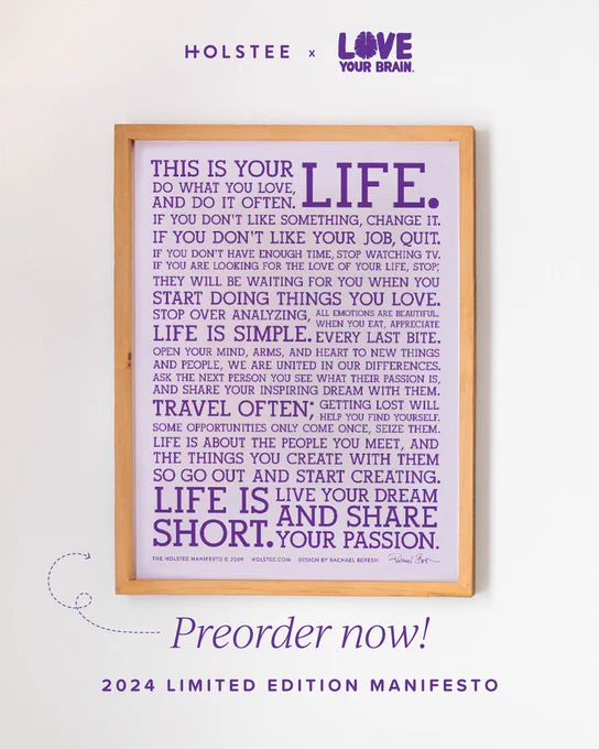 ➕ Pre-order your poster by March 19th and save 20%! Let's make a difference together.   https://www.holstee.com/lyb