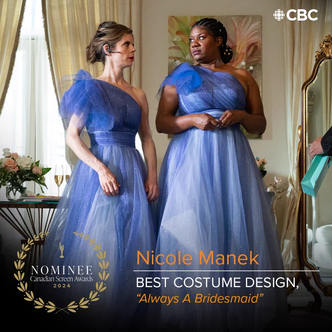 Graphic: Best Costume Design - Nicole Manek, “Always A Bridesmaid”