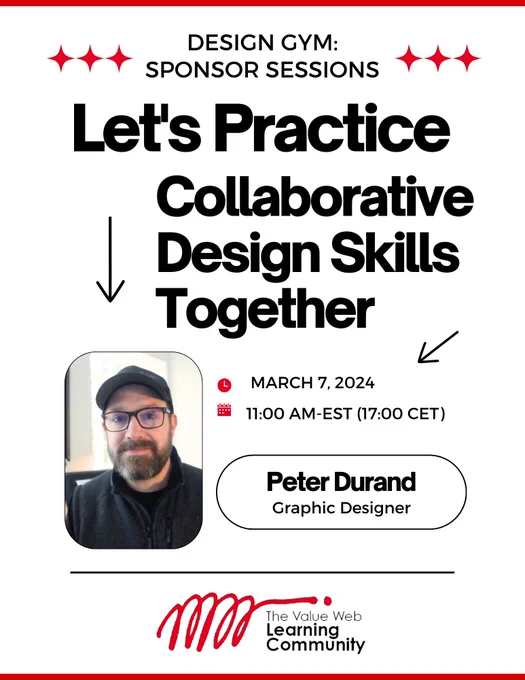The Value Web Learning Community Design Gym: Sponsor Sessions (Part 2) Visual Graphic