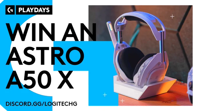 Logitech G PLAYDAYS
Win an ASTRO A50 X
discord.gg/logitechg

A white Logitech G ASTRO A50 X is on the right side of the image.