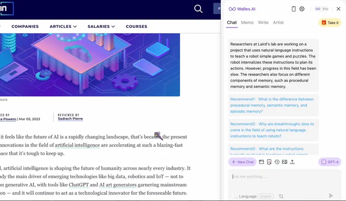 Walles.AI enhances web reading experiences by offering an efficient web content reading feature that allows users to browse and summarize online articles faster, helping them gather information more efficiently.