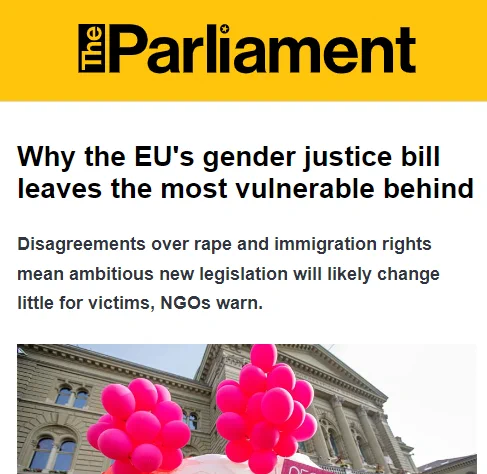The Parliament's headline: Why the EU's gender justice bill leaves the most vulnerable behind.