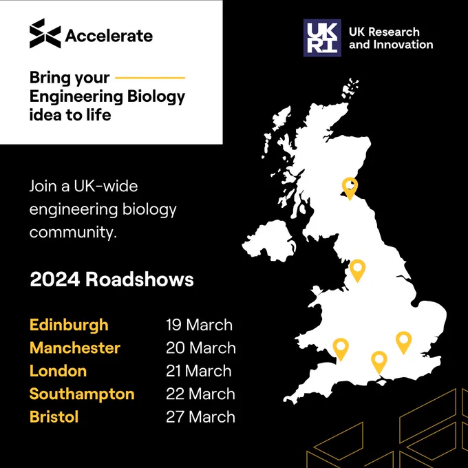 Dates for the 2024 Roadshows: Edinburgh 19 March, Manchester 20 March, London 21 March, Southampton 22 March, Bristol 27 March.