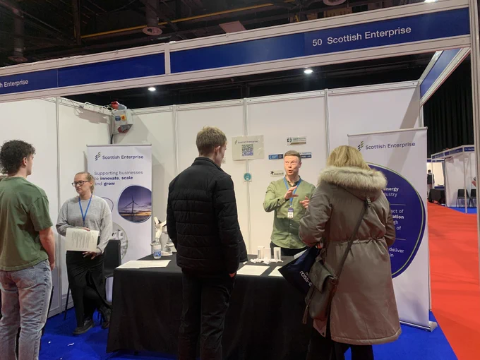 Photo of people visiting the Scottish Enterprise stand at the National Apprenticeship Show Scotland at the SEC in Glasgow