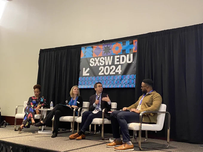 Four speakers on the SXSW EDU 2024 stage.