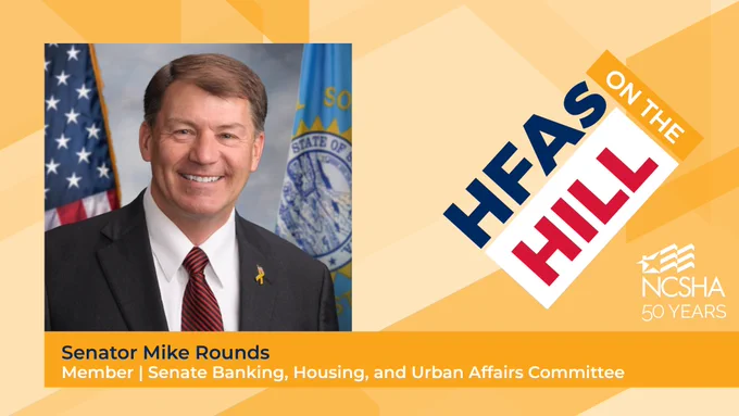 Senator Mike Rounds, #HFAsOnTheHill and NCSHA Logos
