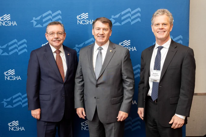 Senator Mike Rounds, Ralph Perrey of the Tennessee Housing Development Agency, and Stockton Williams of NCSHA