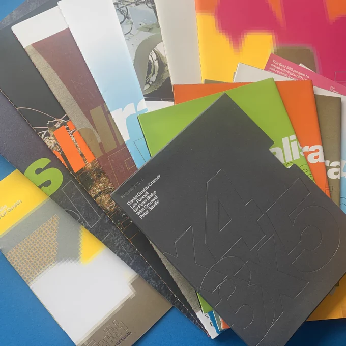 GF Smith Naturalis 1–7: Gustav Cramer, Lee Funnell, Peter Blake, Wim Crouwel, Anna Blessmann & Peter Saville, John Ross, Bruno Maag - book covers. Buy and sell design related books, magazines and posters with The Print Arkive.