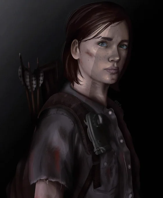 A fan-submitted piece of art focusing on Ellie from The Last of Us Part II. Drawn digitally.