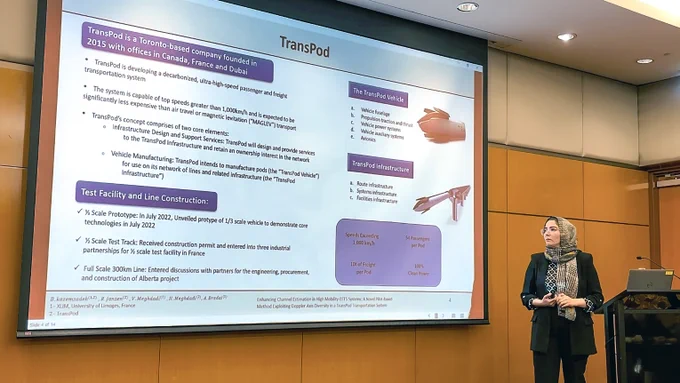 TransPod’s engineer, Hoda Kazemzadeh, presents groundbreaking communication technology at the 2023 IEEE Global Communications Conference