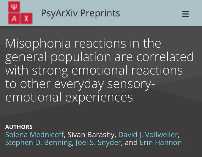 Title and authors of the misophonia manuscript