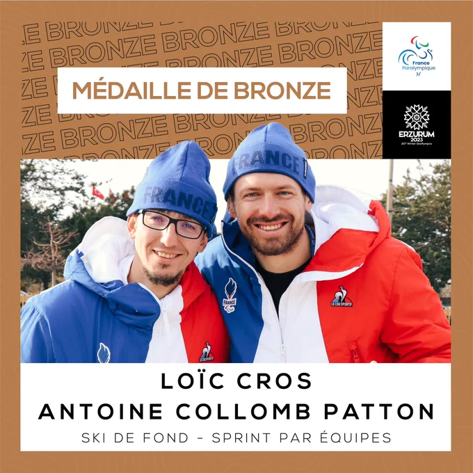 Visuel de la médaille de bronze de Loïc Cros et Antoine Collomb Patton