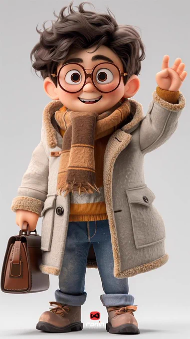 Artwork by Ronin Graphics • 3d model of a boy saying hello