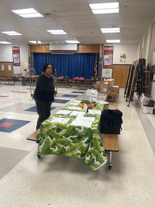 Ms. Lee setting up her parent registration table for our parent nutrition class that starts Wednesday 3/13 from 5pm to 6:30pm. We love Ms. Lee🙂