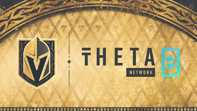 Graphic showing Golden Knights logo and Theta Network logo