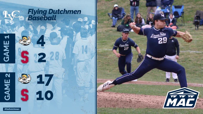 LVC Baseball postgame graphic vs. Stevens