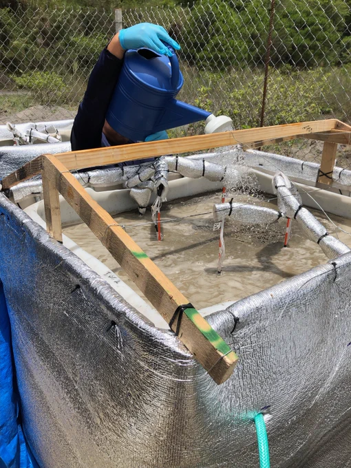 Instrumented mesocosm experiments to leach copper from tailings