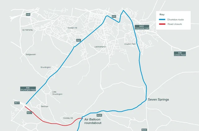 this image shows the diversion route