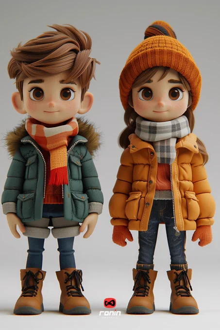 Artwork by Ronin Graphics • 3d models of a boy and a girl