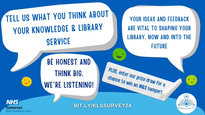 Infographic promoting the library survey