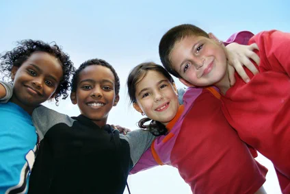 Small group of happy children