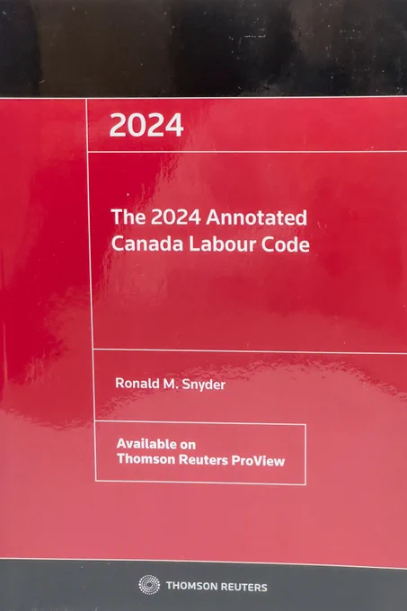 The 2024 Annotated Canada Labour Code

Auteur(s) : Snyder, Ronald M.; Watson, Casey (with the Assistance of); Solomon, Victoria (with the Assistance of)
Éditeur : Carswell
Année : 2024
Nombre de pages : 2084
Type de reliure : Souple
ISBN : 9781668713440