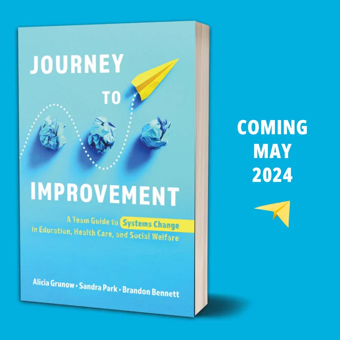 image of book cover for "Journey to Improvement" and text to the side, "Coming May 2024"