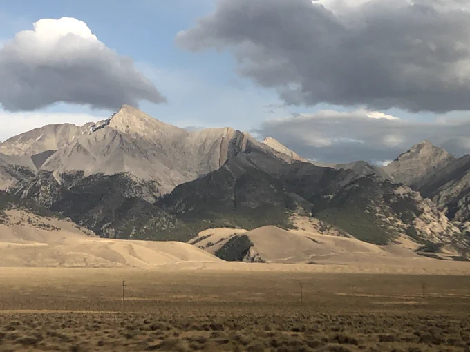 Photo of Borah Peak in Lost River Range (Idaho) with 1983 scarps at rangefront