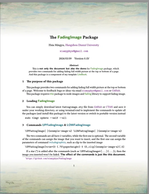 Example of package output