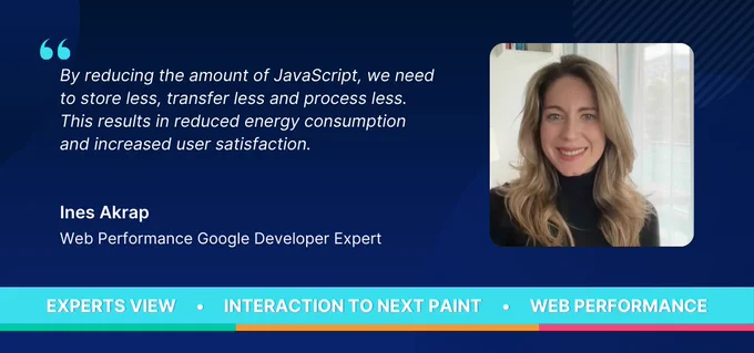 Ines Akrap quote on optimising Interaction to Next Paint