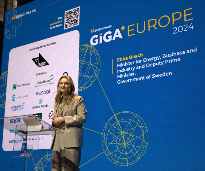 Sweden's Deputy Prime Minister Ebba Busch opens Giga Europe in Stockholm