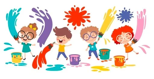 picture of children having fun painting