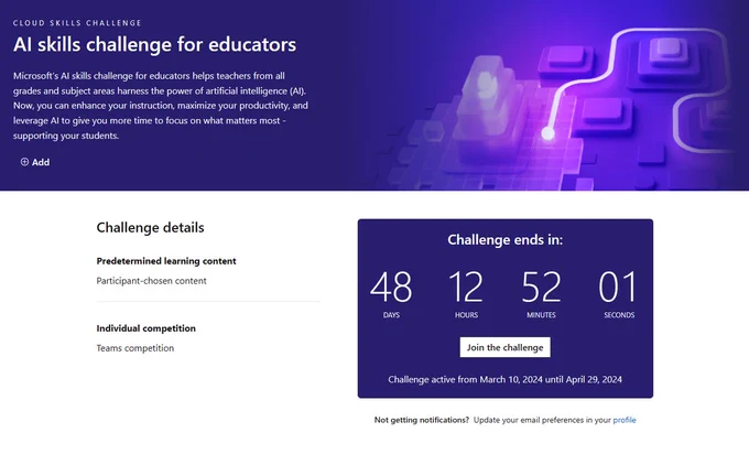 Picture of AI Skills challenge for educators