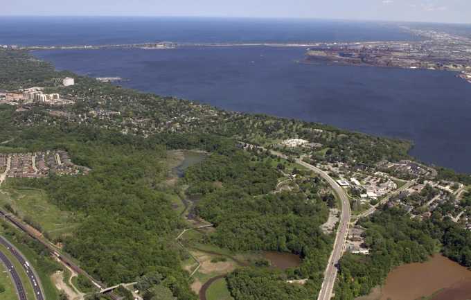 Aerial view of Hamilton Harbour