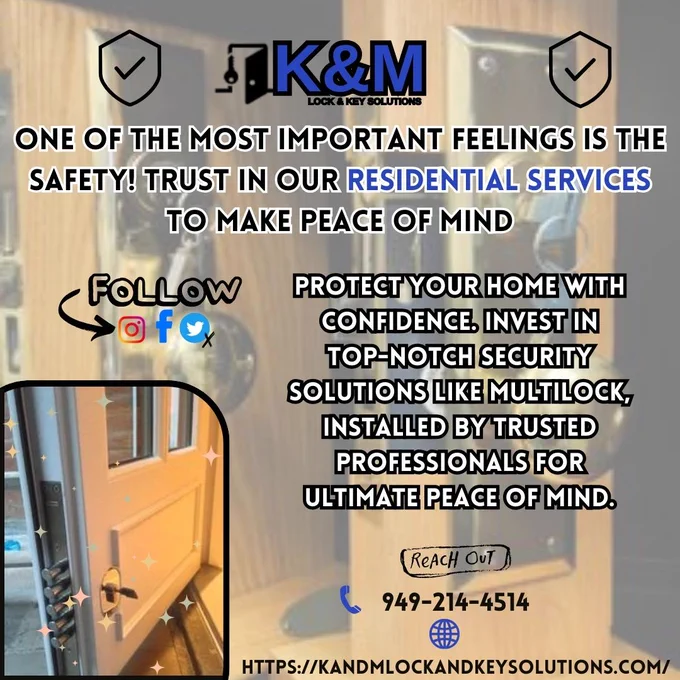 👇 | Reach to us at:
☎ | 949-214-4514
🌐 | Visit https://kandmlockandkeysolutions.com/