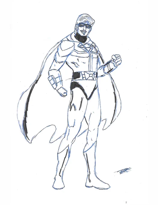 Space Commander Lobo (SCL) in another superhero stance.