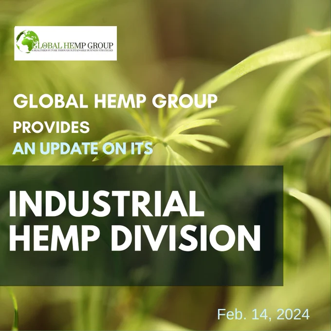 Industrial Hemp Division of Global Hemp Group (news release poster)