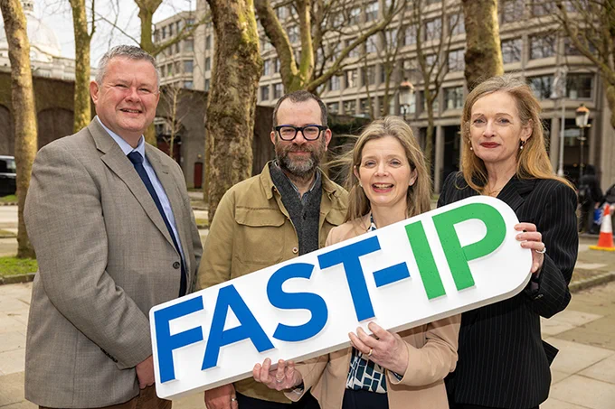Gary Ryan, Director, AgTechUCD; Professor Nick Holden, UCD School of Biosystems and Food Engineering and Academic Director, FAST-IP; Dr Siobhán Jordan, Head of Technology Transfer and Commercialisation, Teagasc and Marina Donohoe, Head of Research and Innovation, Enterprise Ireland

