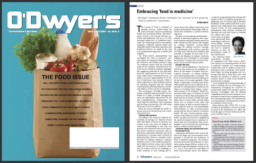 O'Dwyer's Mar. '24 Food & Beverage PR Magazine: Embracing 'Food is Medicine' by Maya Maroto