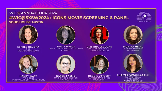 panel with impactful women in tech and the screening of the documentary ICONS