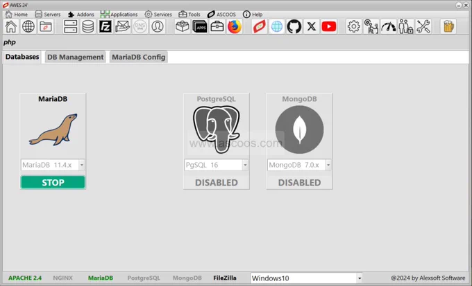 MariaDB Database - Run on AWES Server