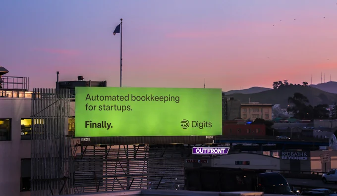 Digits billboard on 101 South in San Francisco