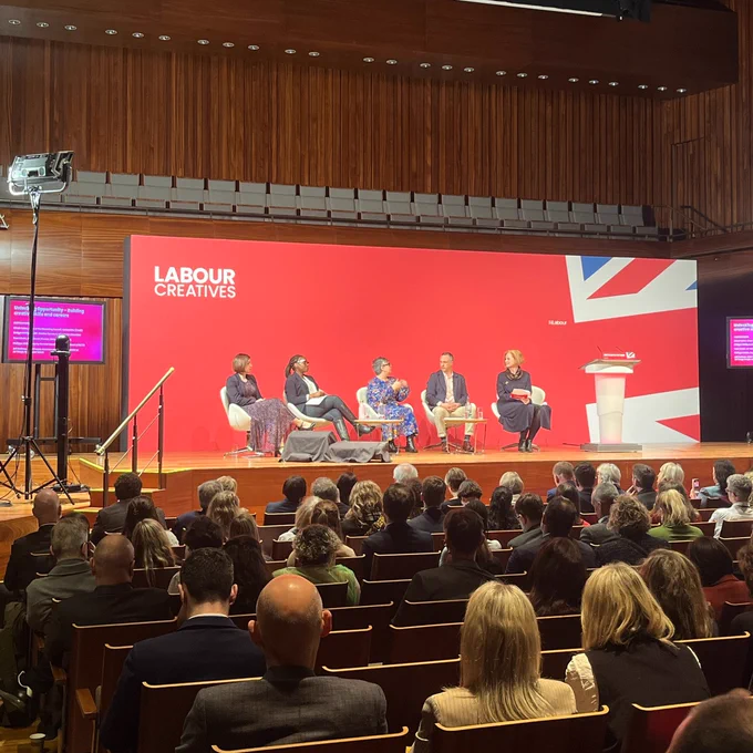 Philippa speaking at the labour creatives event