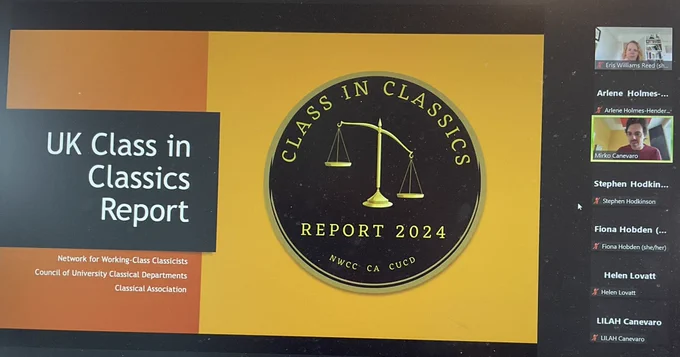 Screen image of PowerPoint presentation introducing the UK Class in Classics Report