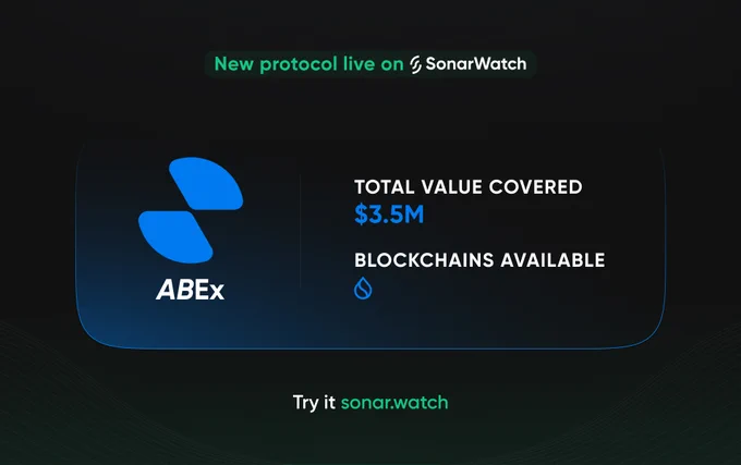 SonarWatch now display all funds deposited into ABEx Finance on SUI Network.