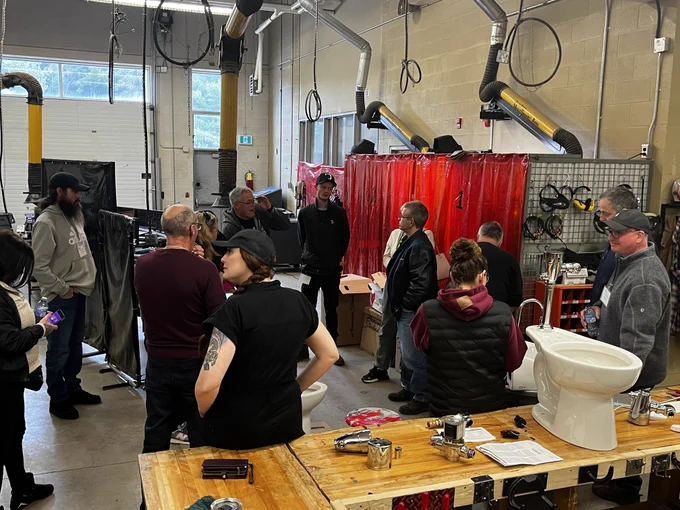 People learning how to repair common items in schools.