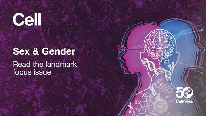 Cell
Sex & Gender
Read the landmark focus issue
Black background with purple paint splotches and two heads with a spectrum of color from pink to blue.

Art by Phillip Krzeminski